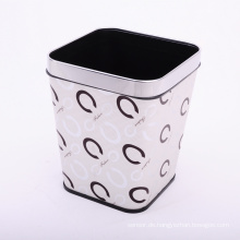 Words Design Weißes Leder Covered Dustbin